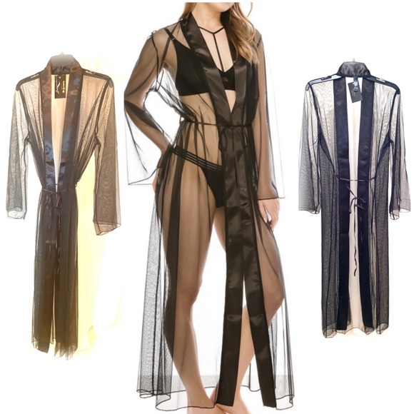 Black Mesh Robe - Picture 1 of 1